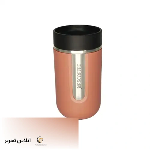 تراول ماگ درب مشکی کوچک 1461-صورتی