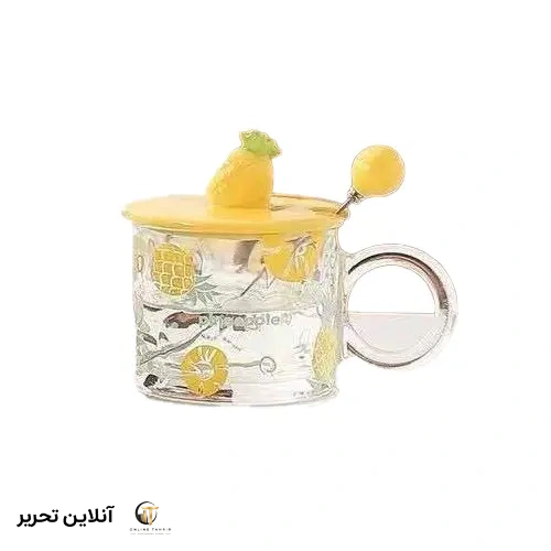 ماگ شیشه ای میوه درب سرامیکی 574-44- طرح لیمو