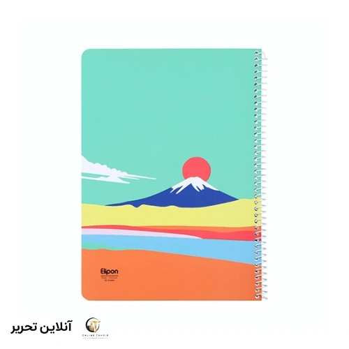 دفتر 60 برگ تک خط وزیری سیمی جلد نرم فانتزی الیپون کد 02
