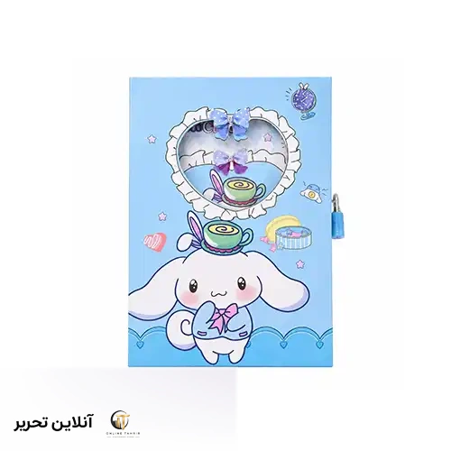 دفتر خاطرات قفل دار دخترانه طرح مای ملودی رنگ آبی