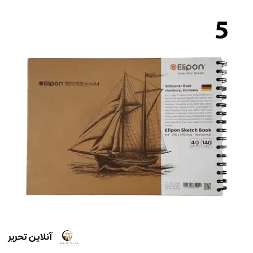 دفتر طراحی 40 برگ اسکچ بوک A4 الیپون – طرح 1
