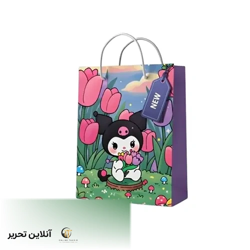 ساک هدیه گلاسه بزرگ برند میم VG6 – طرح کرومی