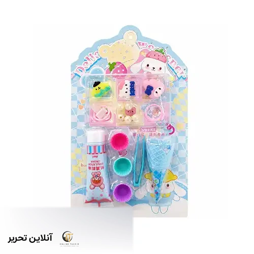 ست کاردستی چسبی تم بستنی رنگ آبی