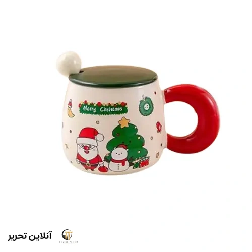ماگ سرامیکی کریسمسی دسته تپل رنگی 658-11
