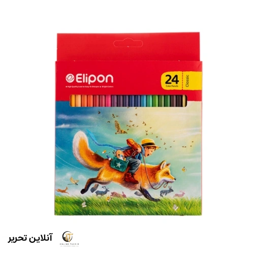 مداد رنگی 24 رنگ الیپون