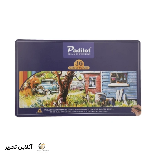 مداد رنگی 36 رنگ جعبه فلزی پادیلوت