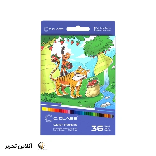 مداد رنگی 36 رنگ سی کلاس جعبه مقوایی