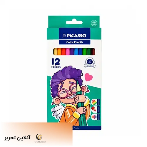مدادرنگی 12رنگ جعبه مقوایی پیکاسو رنگ سبز