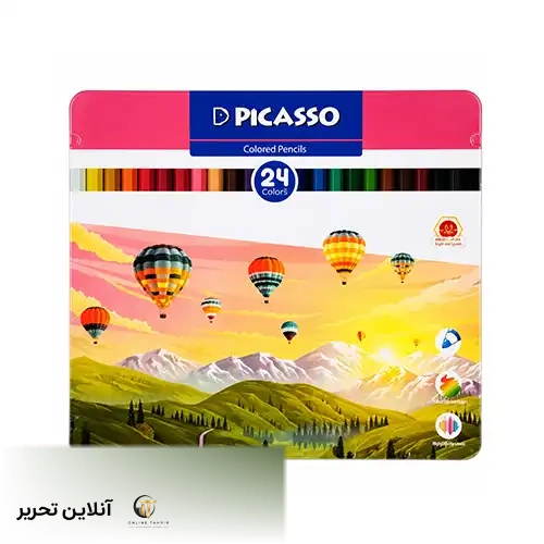 مدادرنگی 24 رنگ جعبه فلزی پیکاسو طرح بالن