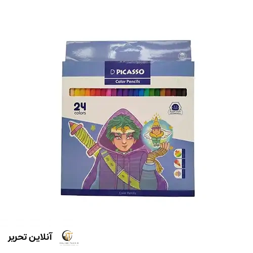 مدادرنگی 24 رنگ جعبه مقوایی پیکاسو رنگ آبی