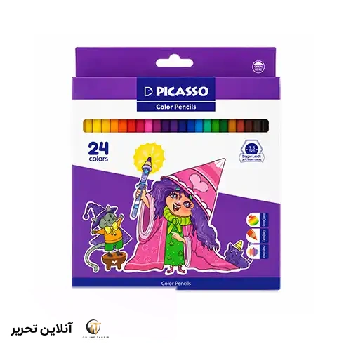 مدادرنگی 24 رنگ جعبه مقوایی پیکاسو رنگ بنفش