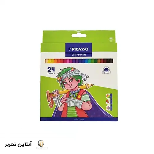 مدادرنگی 24 رنگ جعبه مقوایی پیکاسو رنگ سبز