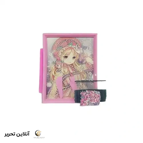 نقاشی الماسی قاب دار- صورتی