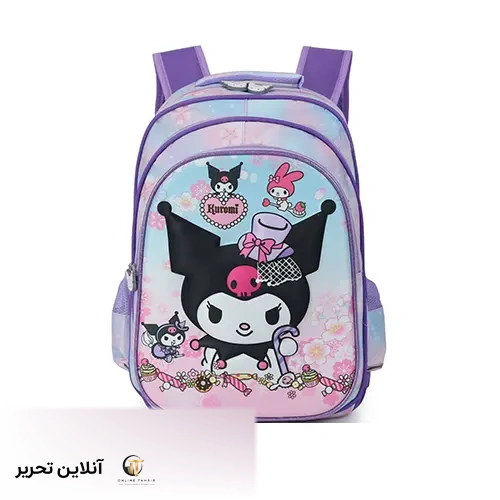 کیف کوله دخترانه طرح کرومی- بنفش