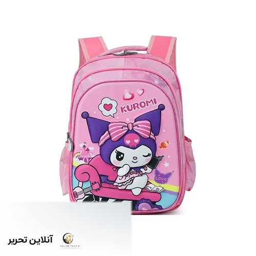 کیف کوله دخترانه طرح کرومی- صورتی