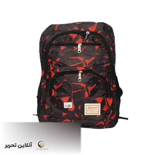 کیف کوله سه زیپ مشکی و قرمز