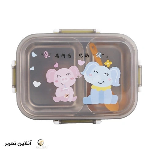ظرف غذا داخل استیل طرح فیل
