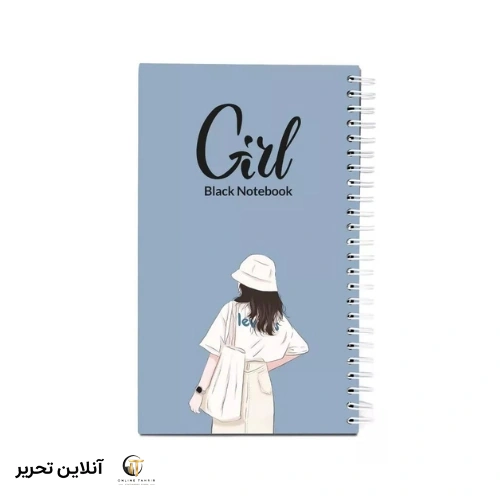 دفتر جلد سخت دختر کاغذ مشکی pitico کد 06