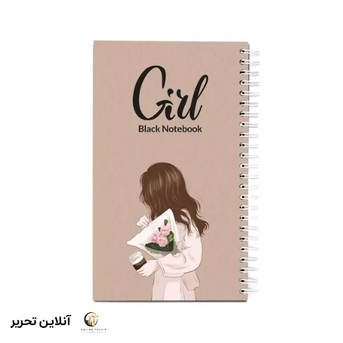 دفتر جلد سخت دختر کاغذ مشکی pitico کد 03