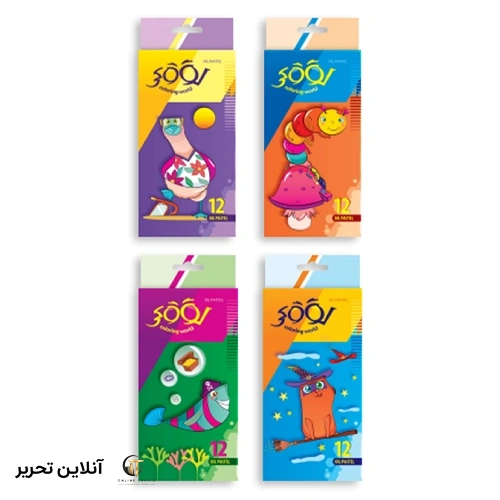 پاستل 12رنگ جعبه مقوایی لوکی