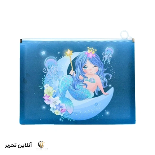 پوشه شفاف رنگی A4 زیپ دار