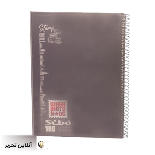 دفتر 100 برگ رنگی طلقی سیبو