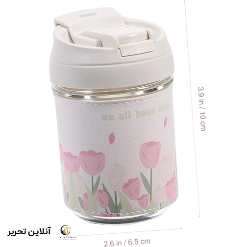 تراول ماگ 450میل 2قفله طرح گل